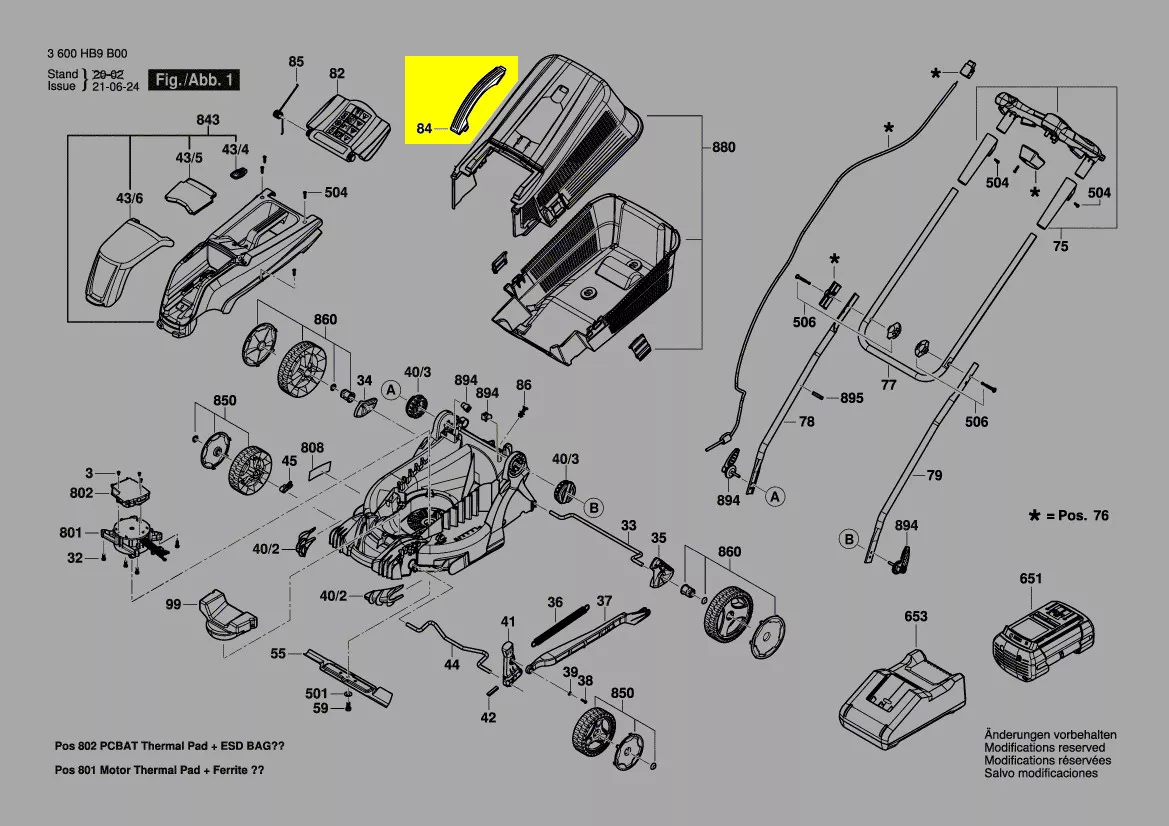 Poignée bac collecteur réf. F 016 F05 620 Bosch